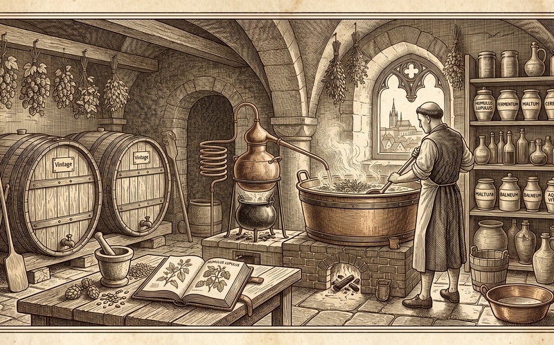 Spa de cerveza histórico en Chequia con barriles tradicionales de cervecería.
