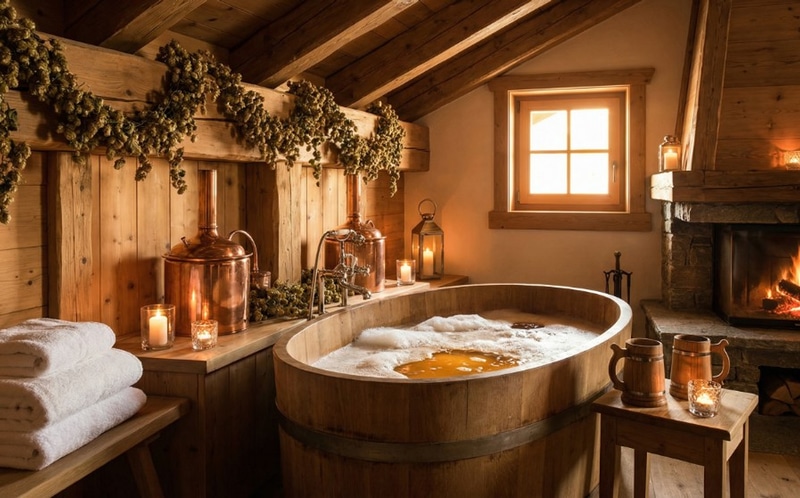 Luxurious beer spa with hops and yeast